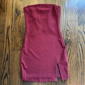Burgebdy Ribbed Mini Dress